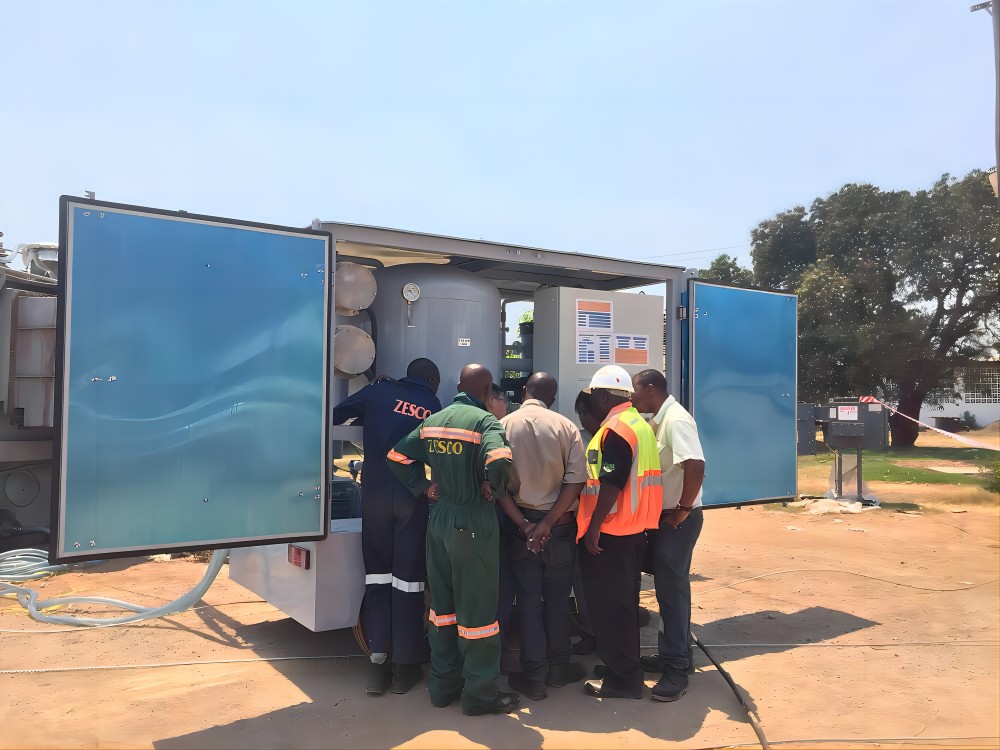 8000LPH Transformer Oil Purifier at ZESCO Site in Zambia