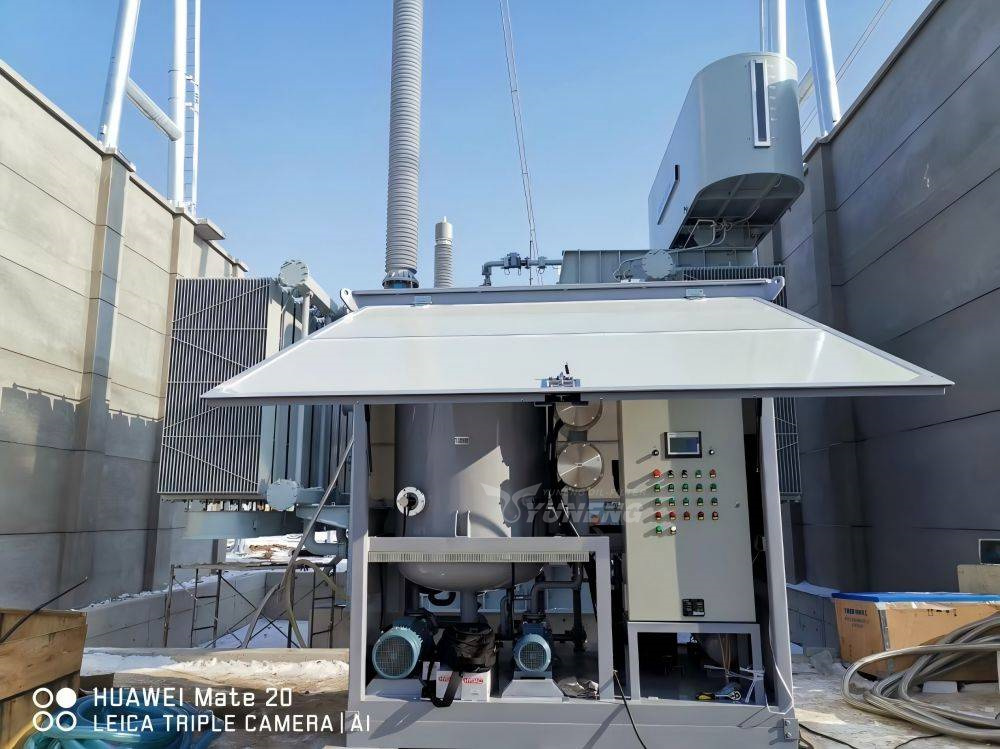 Transformer-and-vacuum-transformer-oil-purifier-on-site