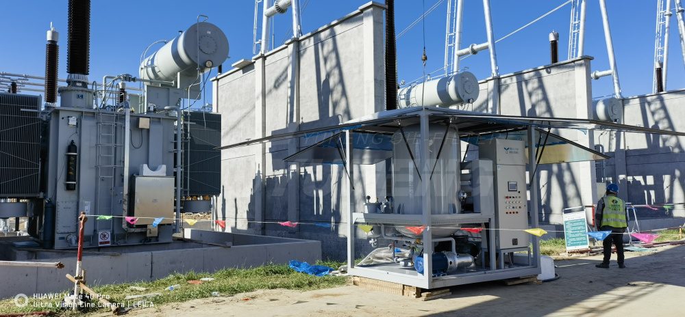 vacuum transformer oil dehydration machine on site