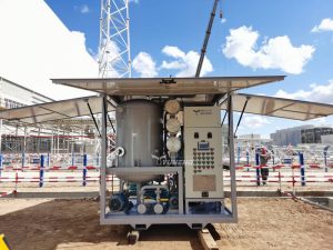 double-stage vacuum transformer oil filtering machine on-site