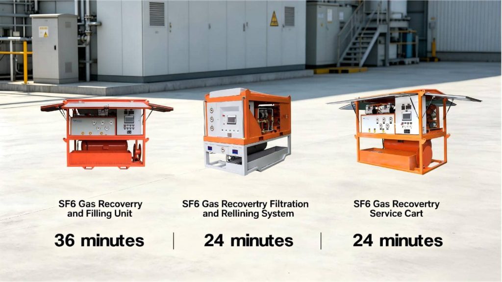 SF6 handling equipment different flow rate running comparison