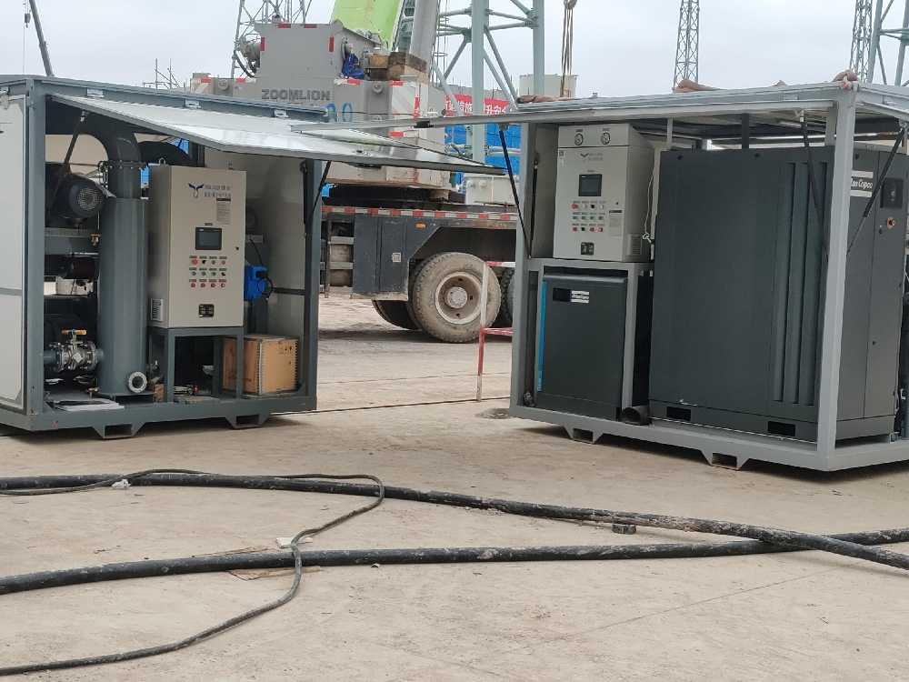 dry air generator operation with pumping system onsite