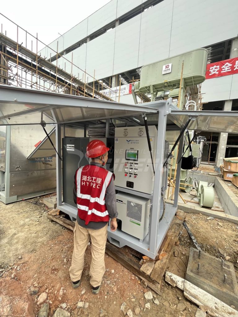 engineer check dry air generator onsite