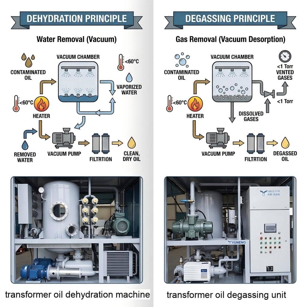 Vacuum transformer oil Dehydration vs. Degassing