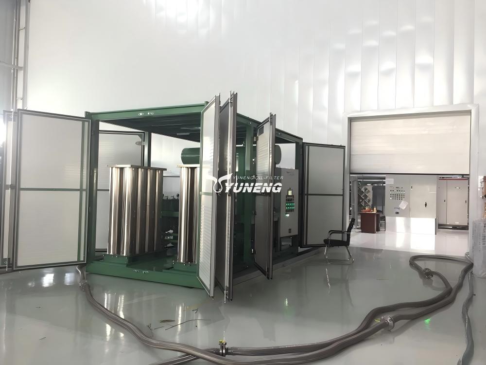 yuneng transformer oil regeneration machine running onsite