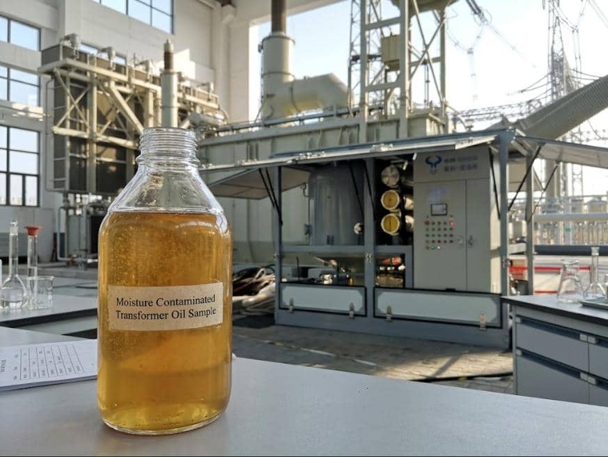 high moisture in transformer oil sample